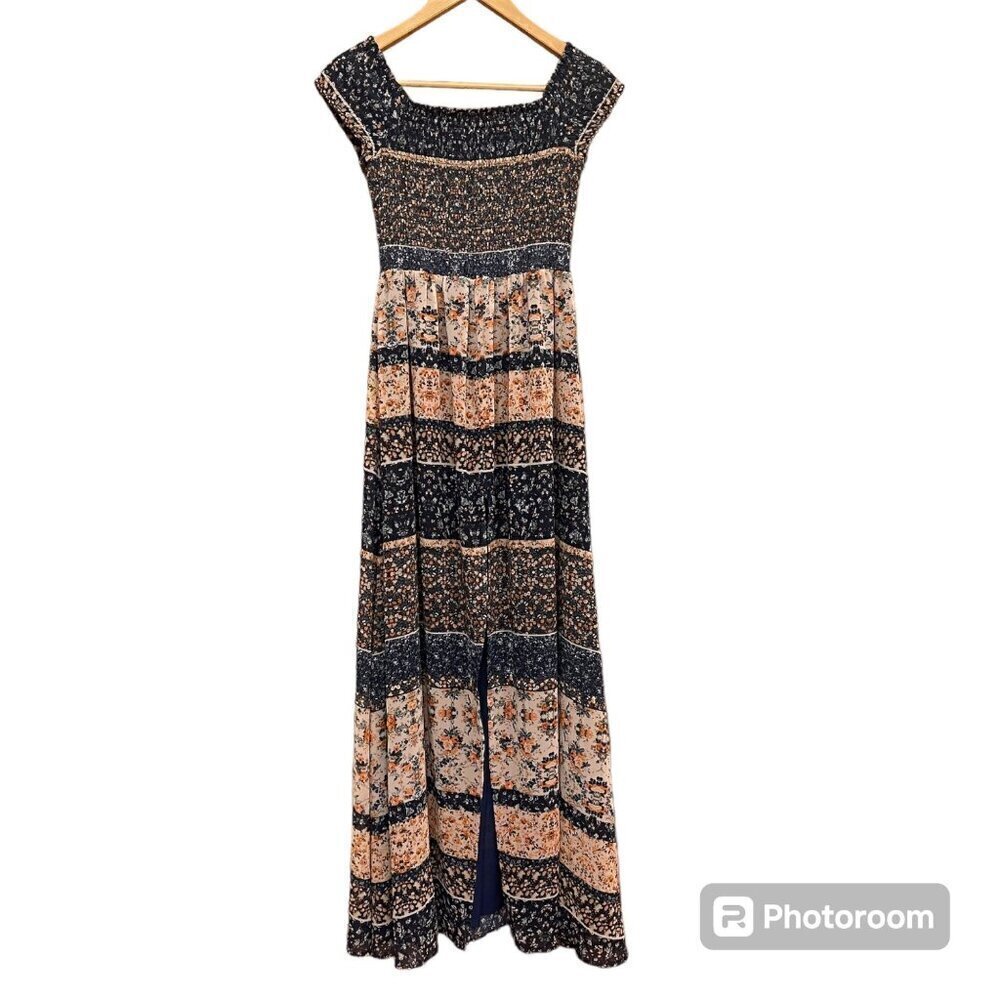Tularosa x Revolve Women Floral Maxi Dress Size S Lined Smocked Cottagecore Boho